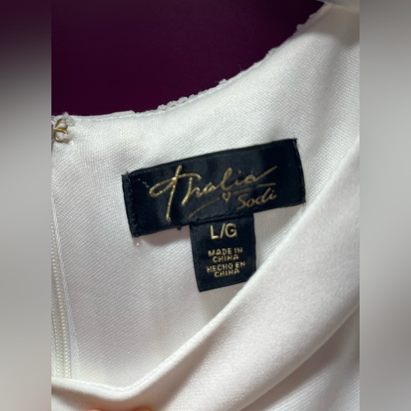 Thalia Sodi White Dress with Gold Studs size L/G. - Picture 5 of 6